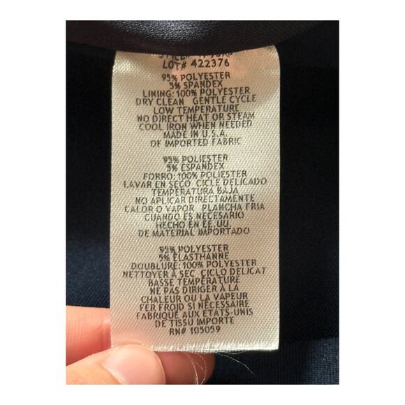 Xscape 4793XW Ruffle Patti Off the Shoulder Scuba Knit Gown dress blue size 6P - Picture 6 of 8